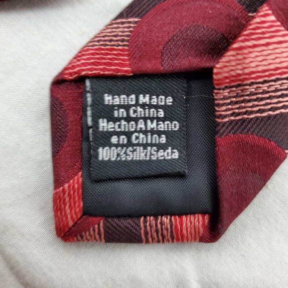 Concepts by Claiborne Silk Necktie Red Polka Dot Black Stripes Pattern Designer - Picture 7 of 8
